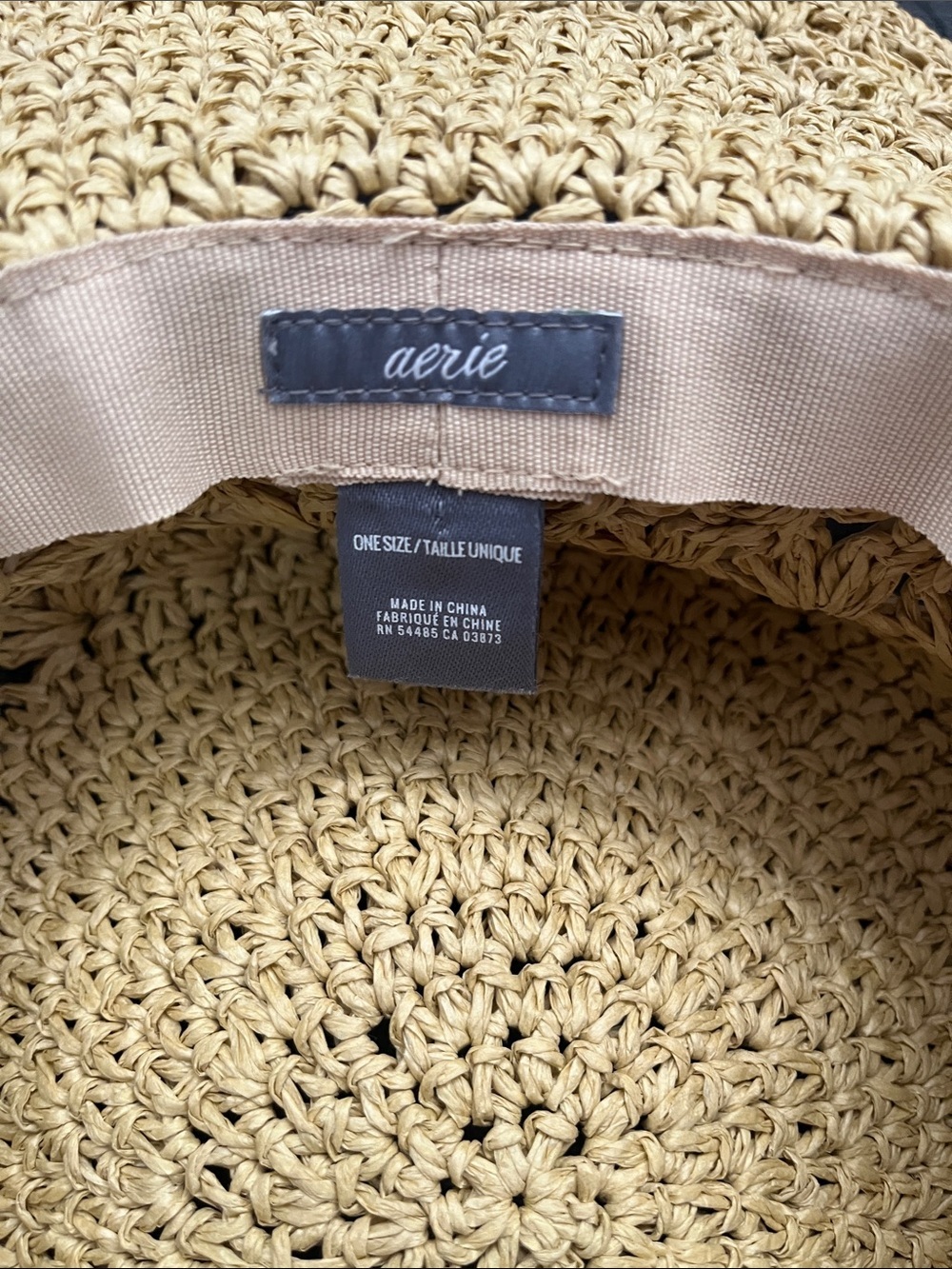 aerie Crochet Sun Hat in Straw Yellow - Picture 5 of 5